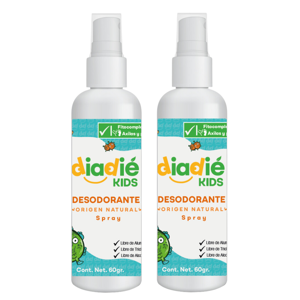 DIADIE KIDS Desodorante natural para niños. Unisex. Elimina mal olor. Spray liquido rociador