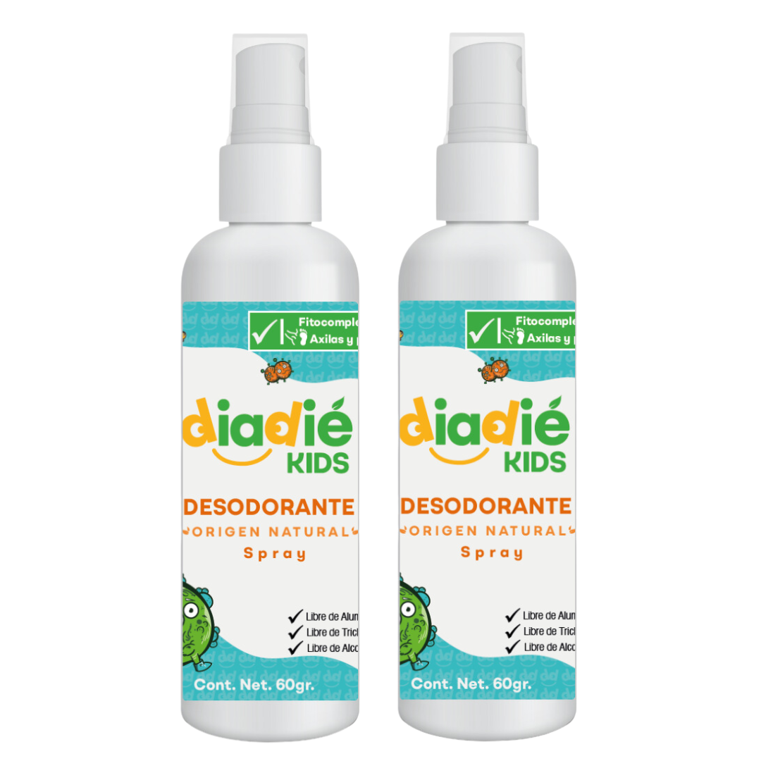 DIADIE KIDS Desodorante natural para niños. Unisex. Elimina mal olor. Spray liquido rociador