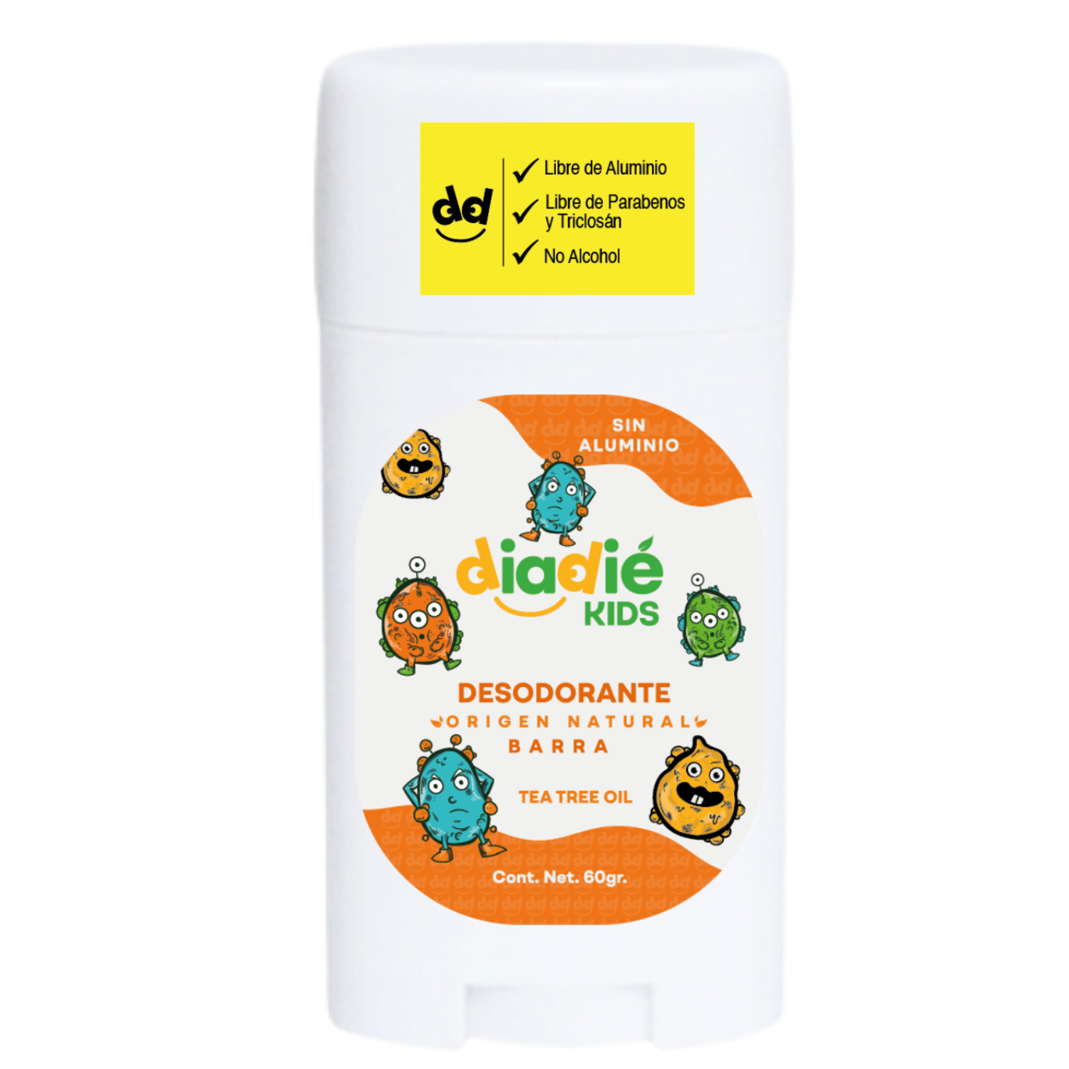 DIADIE KIDS Desodorante natural para niños. Elimina mal olor. Barra. Unisex