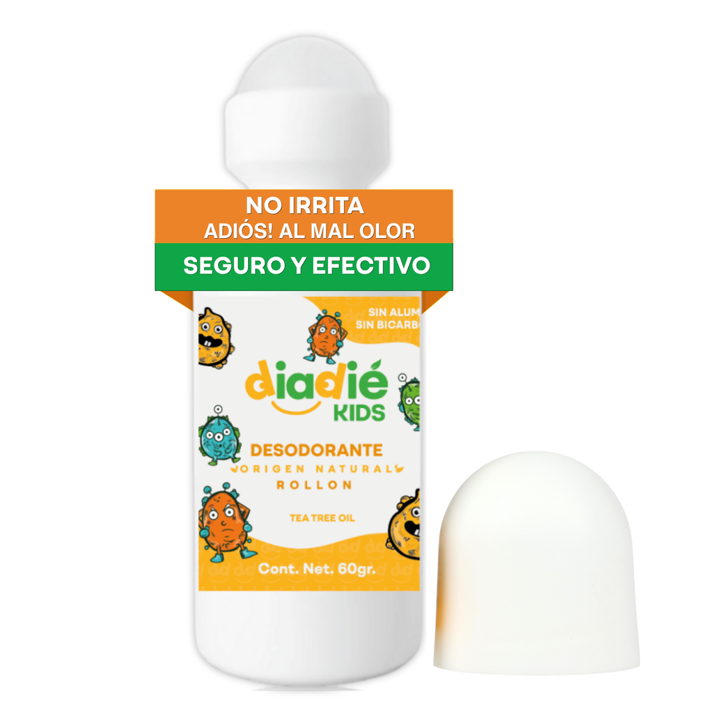 DIADIE KIDS Desodorante natural para niños. Unisex. Elimina mal olor. Rollon