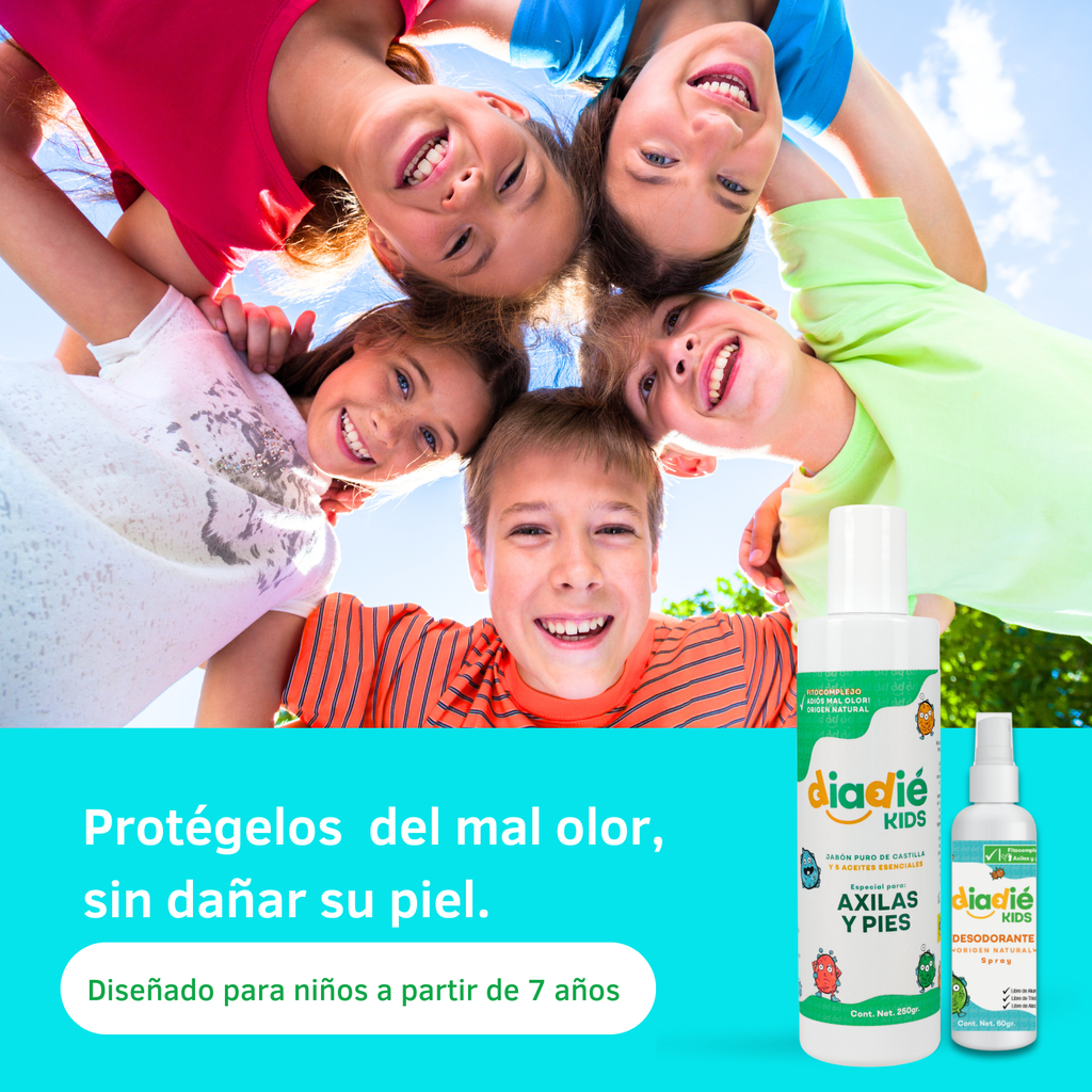 DIADIE KIDS Jabón líquido desodorante para axilas y pies. Para niños. Unisex. Elimina mal olor