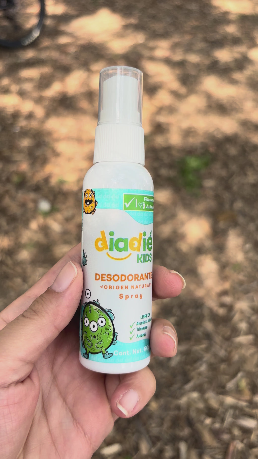 DIADIE KIDS Desodorante natural para niños. Unisex. Elimina mal olor. Spray liquido rociador