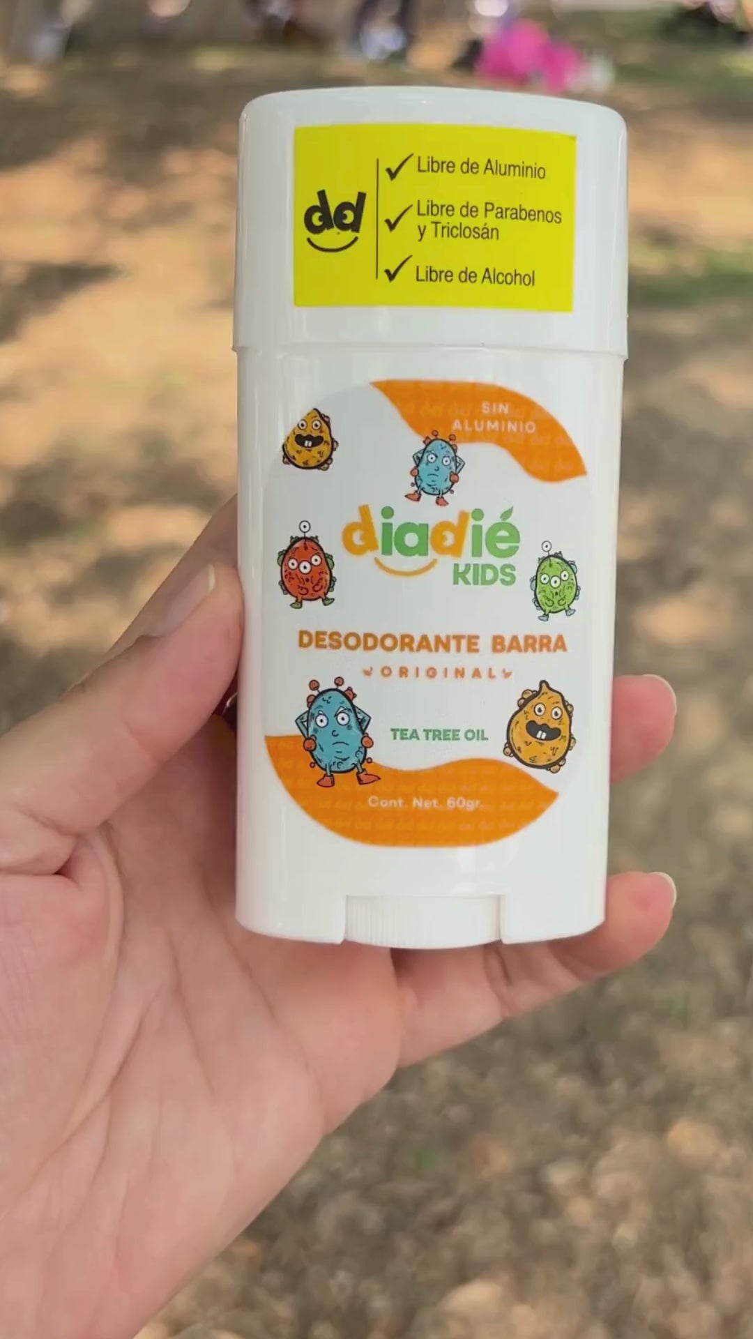 DIADIE KIDS Desodorante natural para niños. Elimina mal olor. Barra. Unisex