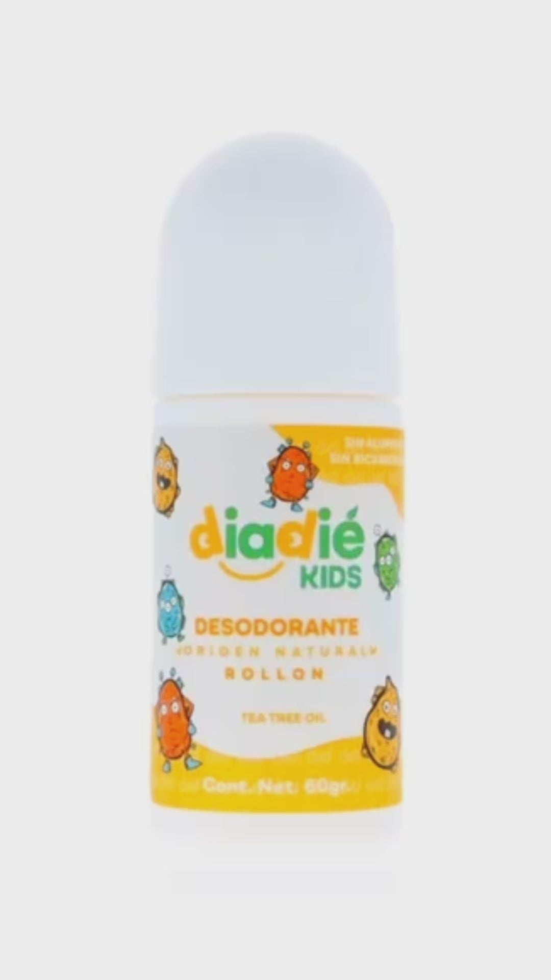 DIADIE KIDS Desodorante natural para niños. Unisex. Elimina mal olor. Rollon